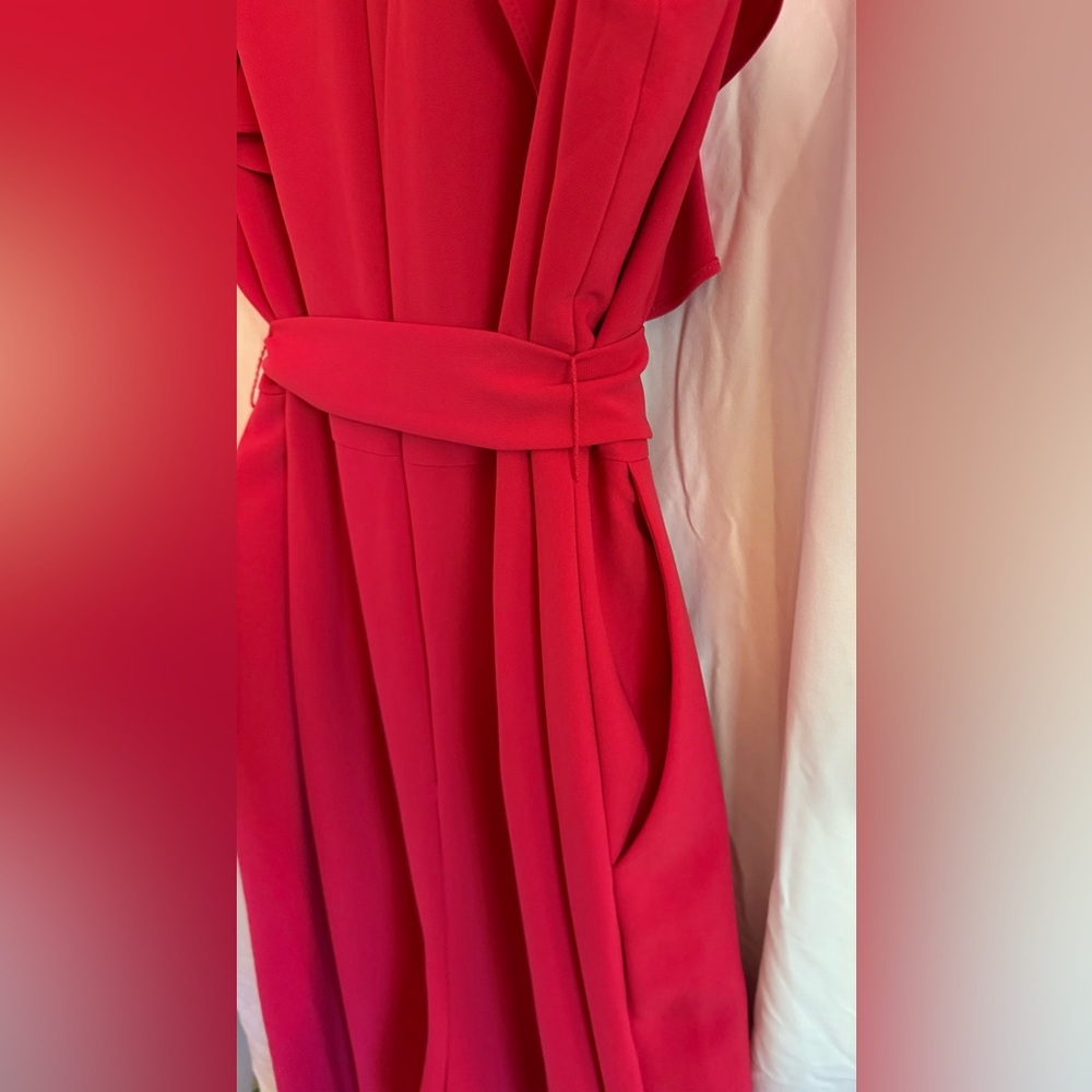 Tahari Vibrant Raspberry Dress with Zip Detail - Picture 8 of 9